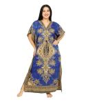Women's Blue Long Maxi Kaftan Dress
