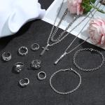 Stylish Silver Jewelry Set for Women and Men
