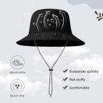 Black UPF 50+ Waterproof Bucket Hat for Women