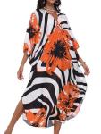 Chicgal Women's Plus Size Floral Kaftan Dress