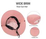 Womens Wide Brim Sun Hat with Ponytail Hole