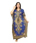 Women's Blue Long Maxi Kaftan Dress