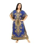 Women's Blue Long Maxi Kaftan Dress