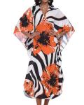 Chicgal Women's Plus Size Floral Kaftan Dress