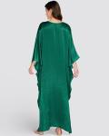 Solid Color V Neck Batwing Sleeve Kaftan Dress