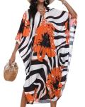 Chicgal Women's Plus Size Floral Kaftan Dress