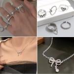 47pcs Silver Jewelry Set for Women’s Gifts