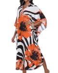 Chicgal Women's Plus Size Floral Kaftan Dress