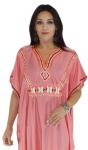 Coral Moroccan Kaftan Swim Cover-Up Dress