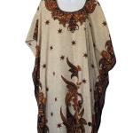 Artsy Boho Beige Paisley Kaftan Mumu for Women