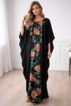 Black Floral Maxi Kaftan Dress for Resort Style