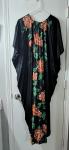 Black Floral Maxi Kaftan Dress for Resort Style