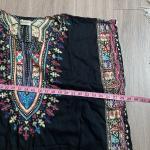 Boho Chic Black Batik Paisley Kaftan Maxi Dress