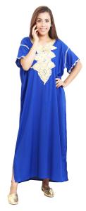 Handmade Blue Moroccan Kaftan Dress for Women