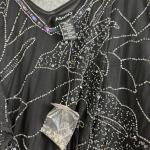 Black Beaded Sequin Maxi Kaftan Dress for Women