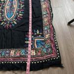 Boho Chic Black Batik Paisley Kaftan Maxi Dress