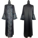 Black Floral Embroidered Maxi Kaftan Dress