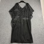 Black Beaded Sequin Maxi Kaftan Dress for Women