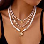 Starfish Shell Pearl Necklace Set - 3pcs