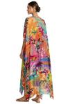 Johnny Was Colorful Maxi Kaftan with Tie Neck