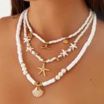 Starfish Shell Pearl Necklace Set - 3pcs