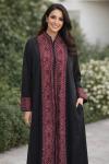 Embroidered Black Kaftan - Elegant Modest Maxi