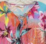 Johnny Was Colorful Maxi Kaftan with Tie Neck