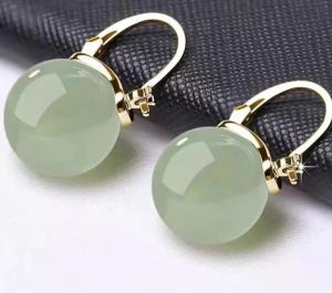 Boho Green Orb Dangle Earrings for Everyday Wear