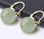 Boho Green Orb Dangle Earrings for Everyday Wear