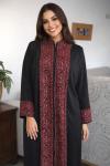 Embroidered Black Kaftan - Elegant Modest Maxi