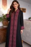 Embroidered Black Kaftan - Elegant Modest Maxi