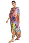 Johnny Was Colorful Maxi Kaftan with Tie Neck