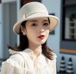 Women's Crochet Bucket Hat with Wide Brim