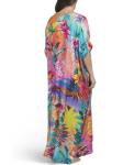 Johnny Was Colorful Maxi Kaftan with Tie Neck