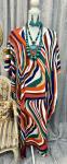 Multicolor Kaftan Dress with Jewelry, One Size