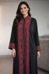 Embroidered Black Kaftan - Elegant Modest Maxi