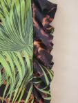 Glam Satin Tropical Animal Print Kaftan Dress
