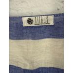 Blue & White Striped Tassel Boho Kaftan