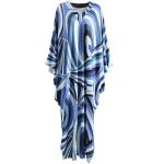 Navy Silk Designer Inspired Women's Oversize Kaftan