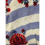 Blue & White Striped Tassel Boho Kaftan