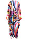 Multicolor Printed Silk Oversized Summer Kaftan Dress