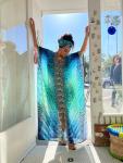 Plus Size V-Neck Boho Kaftan Maxi Dress