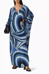 Navy Silk Designer Inspired Women's Oversize Kaftan