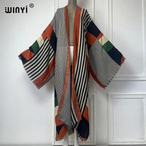Boho Geometric Print Maxi Kaftan Cover-Up
