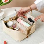 Spacious PU Leather Travel Cosmetic Organizer Bag