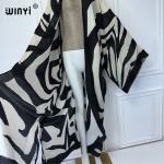 Zebra Print Kaftan Cardigan for Stylish Beach Days