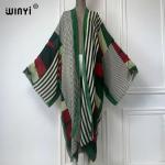 Boho Geometric Print Maxi Kaftan Cover-Up