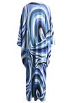 Navy Silk Designer Inspired Women's Oversize Kaftan