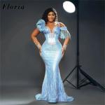 Customized Vintage Blue Mermaid Kaftan Dress