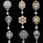Vintage Crystal Brooches for Wedding and Parties